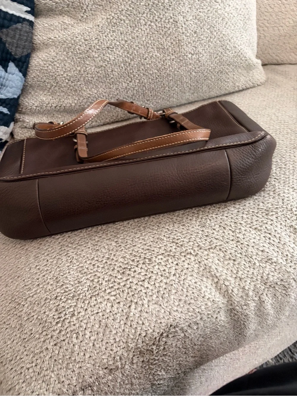 Vintage COACH Chelsea pebbled leather zip satchel/tote